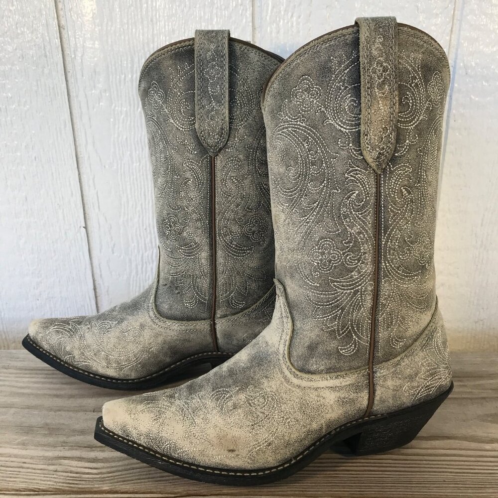Rockin Country Dusti Womens Distressed Sanded Leather Western Boots 9 M RC5093 - Picture 2 of 13